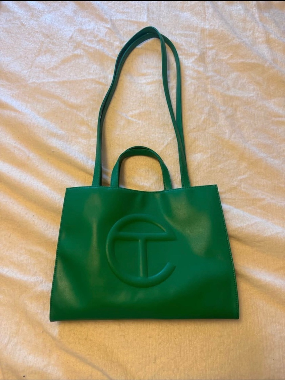 Telfar Bright Green Embossed Logo Tote